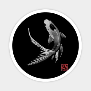 carp koi in black Magnet